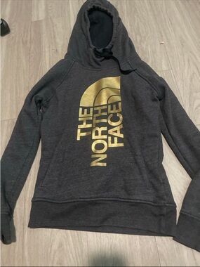 The North Face Black Pullover Hoodie with Black Drawcord